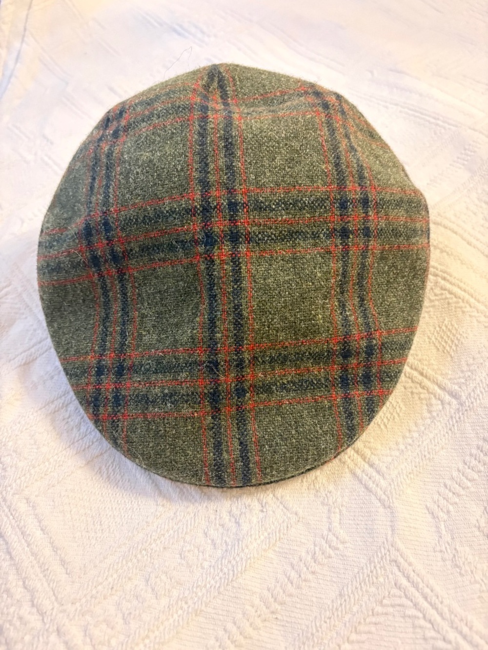 Vintage Made in Italy Plaid Wool Ivy Flat Cap – Size L (59 / 7 3/8)